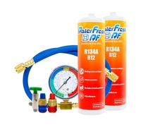 Ralerfresh RF Gaz réfrigérant organique pour climatisation de voiture équivalent à 1000 g remplace les gaz R134a et R12 (2 bouteilles + manomètre avec tuyau + 2 connecteurs)