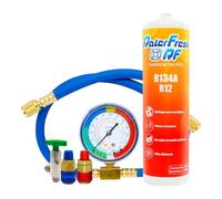 Ralerfresh RF Gaz réfrigérant organique pour climatiseur de voiture équivalent à 1000 g remplace les gaz R134a et R12 (bouteille + manomètre avec tuyau + 2 connecteurs)