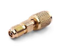 Ralertreik Adaptateur rotatif droit R410A avec filetage SAE femelle 5/16 Coupleurs rapides SAE mâle de 1/4" Mini système divisé avec abaisseur de noyau de valve (1/4 mâle à 5/16 femelle)