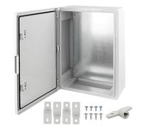 Ralertreik Armoire de distribution murale avec plaque de montage galvanisée, boîte industrielle de contrôle vide en plastique ABS avec porte protection IP65 (MD9003)