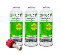 Ralertreik Pack Gasica V2 Gaz réfrigérant écologique de remplacement du R22/R407/R32 et R410A (3 bouteilles + clé)