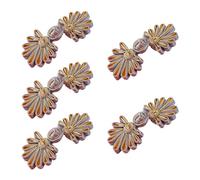 RALIYATX Cheongsam Lot de 5 paires de boutons chinois en forme de grenouille avec fermeture chinoise Gris doré