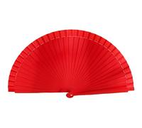 RALIYATX Éventail pliable en bois espagnol, couleur unie, moderne, classique, vintage, pour danse, fête - Rouge