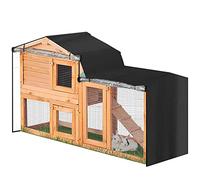 RALIYATX Housse de clapier pour lapin, housse de cage pour animal domestique, tissu Oxford 210D très résistant avec rideau visible, 2 tailles