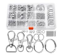 RALIYATX Lot de 265 porte-clés en métal avec crochets rotatifs à ressort pour porte-clés en alliage