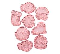 RALIYATX Lot de 8 emporte-pièces en forme d'animaux marins en forme d'animal marin, moule à biscuits 3D pour la cuisson de fondants