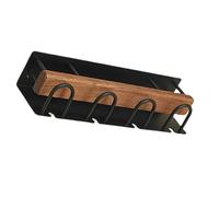 RALIYATX Porte-brosse à dents mural en bois, organiseurs de salle de bain en aluminium à 2 fentes pour plusieurs brosses - Noir - Pour quatre personnes