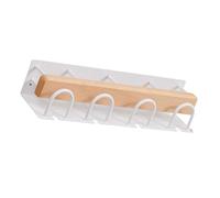 RALIYATX Porte-brosse à dents mural en bois, organiseurs de salle de bain en aluminium à 2 fentes pour plusieurs brosses - Blanc - Pour quatre personnes