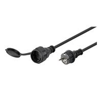 goobay - Câble d'alimentation - CEE 7/4 (R) bouchon de protection pour CEE 7/4 (P) - 230 V - 16 A - 10 m - noir