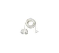 Brennenstuhl Rallonge 2m de câble avec fiche Plate et Prise Double (Utilisation en intérieur) 1161821222 Blanc