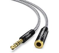 Rallonge 3.5 mm mâle vers Femelle Audio stéréo avec adaptateurs,Fin et Souple avec connecteur plaqué Or