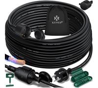 Rallonge 3 Prises 250 V avec Capuchon de Protection Résistant à l'huile et aux UV, 40m, Noir