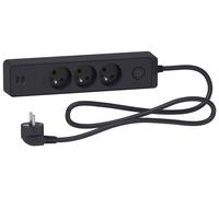 Rallonge 3 Prises avec 2x USB, 1,5m Odace ST933U1B Mâle