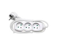 Rallonge 3 prises avec/u 1,5m/H05VV-F 3G1/blanc P0311