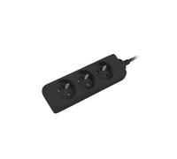 Rallonge 3 prises avec/u 3m/H05VV-F 3G1/noir PS0-03E-0300-BK