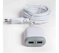 Watt-and-CO Câble d'extension de 3 m avec 2 x USB 4,8 A Charge Ultra Rapide - Blanc