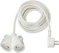 Rallonge 3m de câble avec fiche Plate et Prise Double (Utilisation en intérieur) 1161821223 Blanc