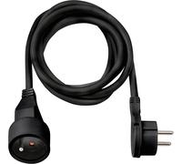 Rallonge 3m de câble avec fiche Plate (Utilisation en intérieur) 1161821013 Noir