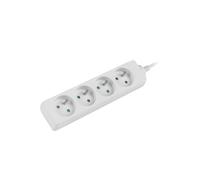 Rallonge 4 prises avec/u 1,5m/H05VV-F 3G1/blanc PS0-04E-0150-W