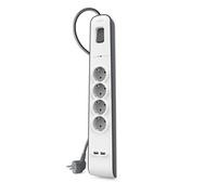 Rallonge 4 prises Schuko avec interrupteur Belkin BSV401VF2M USB x 2 [2 m]