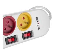 Rallonge 4 prises Schuko avec interrupteur MacLean MCE229W [1,5 m]