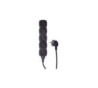 Rallonge 5 prises avec/u 3m/H05VV-F 3G1/noir PC0513