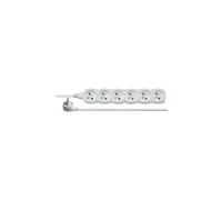 Rallonge 6 prises avec/u 3m/H05VV-F 3G1/blanc P0613