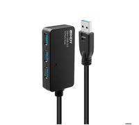 Lindy 43159 hub & concentrateur USB 3.2 Gen 1 (3.1 Gen 1) Type-A 5000 Mbit/s Noir