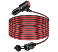 Rallonge allume-cigare 12 V/24 V 16 AWG : 3 m avec interrupteur séparé pour voiture/camping-car/camion
