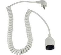 AS Schwabe Câble de rallonge spiralé 1–2,5 m H05VV-F 3G1,5 Schuko fiche coudée Blanc 70412
