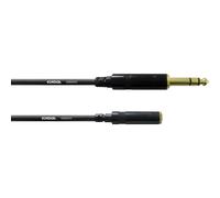 Rallonge audio [1x Jack mâle 6.35 mm - 1x Jack femelle 3.5 mm] Cordial CFM 3 VY