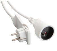 Rallonge avec fiche plate Blanc - 5m Chacon