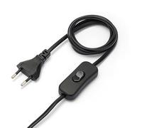 Rallonge avec interrupteur, 100+50cm, H03VVH2-F 2x0,75. Noir