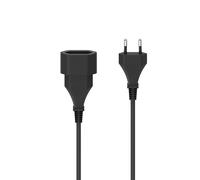 Rallonge avec prise européenne, pour l'intérieur, 3 m, noire