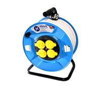 Rallonge blanche sur enrouleur plastique OWY H05VV-F 3G2,5 1-50m