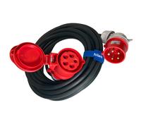 Rallonge câble courant fort H07RN-F 5x2,5/ 5x4/ 5x6 mm² connecteur coudé