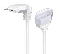 Rallonge Câble Euro 2.5A 250V 625W Rallonge Euro 2x0.75 mm² Rallonge d'alimentation Euro, Prise Type C européenne pour Une Utilisation en Intérieur Moniteur TV PC (Blanc, 0.3m)