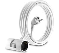 Rallonge câble - Prise Schuko avec connecteur à 2 Voies coudée à 90 °- Prise UE - CEE 7/7 à 2 Prises CEE 7 - jusqu'à 250V- 50Hz - 16A ¿ Longueur 5m