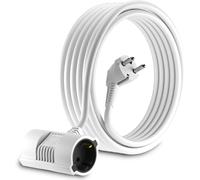 Rallonge câble - Prise Schuko avec connecteur à 2 Voies coudée à 90 °- Prise UE - CEE 7/7 à 2 Prises CEE 7 - jusqu'à 250V- 50Hz - 16A ¿ Longueur 5m