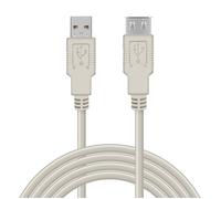 Rallonge Câble USB 2.0 3,00 m Waytex 11330 Mâle A vers Femelle A, Gris pour imprimante, souris, clavier et tout périphérique USB
