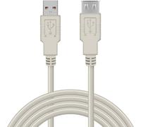 Rallonge Câble USB 2.0 - Waytex - 5m - Mâle A vers Femelle A - 480 Mbps - Gris