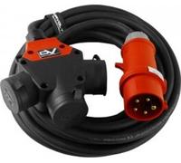 Rallonge CEE 10m 3 voies type E avec broche de terre H07RN-F 5x2,5mm Câble électrique en caoutchouc