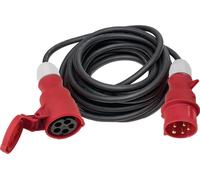 Rallonge CEE avec inverseur de phase 16 A 400 V 25m H07RN-F 5x2,5 mm² noir IP44