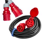 Rallonge CEE courant fort caoutchouc H07RN-F 5G6 32A mâle couplage 1-50m