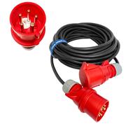 Hilark Cable Tech Rallonge triphasée CEE en Caoutchouc 45m H07RN-F 5×6 32A Croisement de Phases