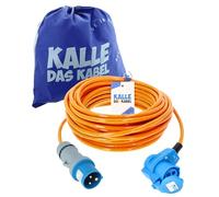 Rallonge CEE Kalle Blue Signal 2,5 mm² Angle Industrie Construction Bateau Womo Câble entièrement pur, 50 m