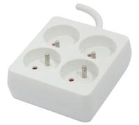 Rallonge Chacon, 4 prises, interrupteur, blanc, 1.5m