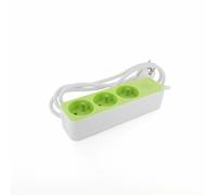 Rallonge Chacon - 49717 - Bloc multiprise 3x16A - 1,5 m - Blanc/Vert