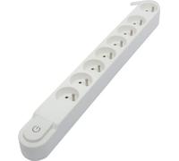 Rallonge Chacon, 8 prises, 3500W, 230V, blanc, 16A