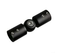 Rallonge coudée robuste à charnière pour tringles à rideaux (19 mm, noir) | Convient aux poteaux de 2,5 cm, comprend une clé hexagonale, une fixation à vis sécurisée, empêche l'affaissement et un